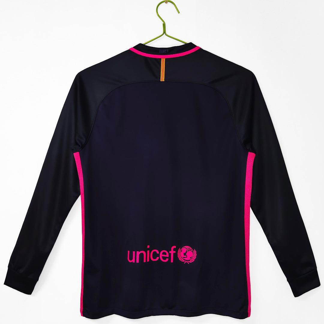 16/17 Barcelona Long Sleeve Away Retro Jersey