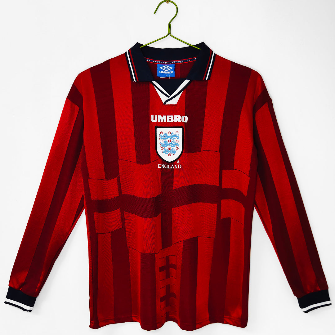 1998 England Long Sleeve Away Retro Jersey