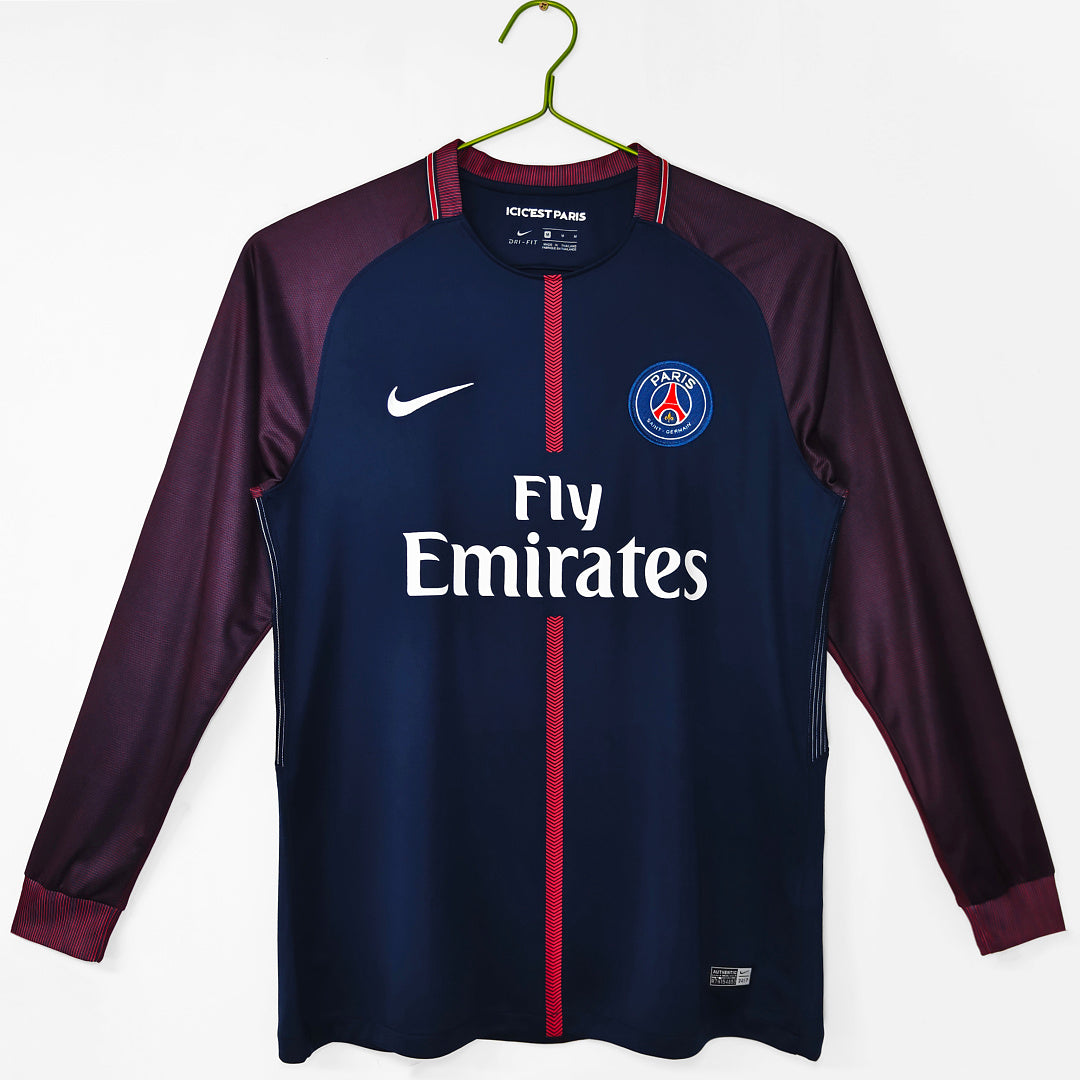 17/18 PSG Long Sleeve Home Retro Jersey