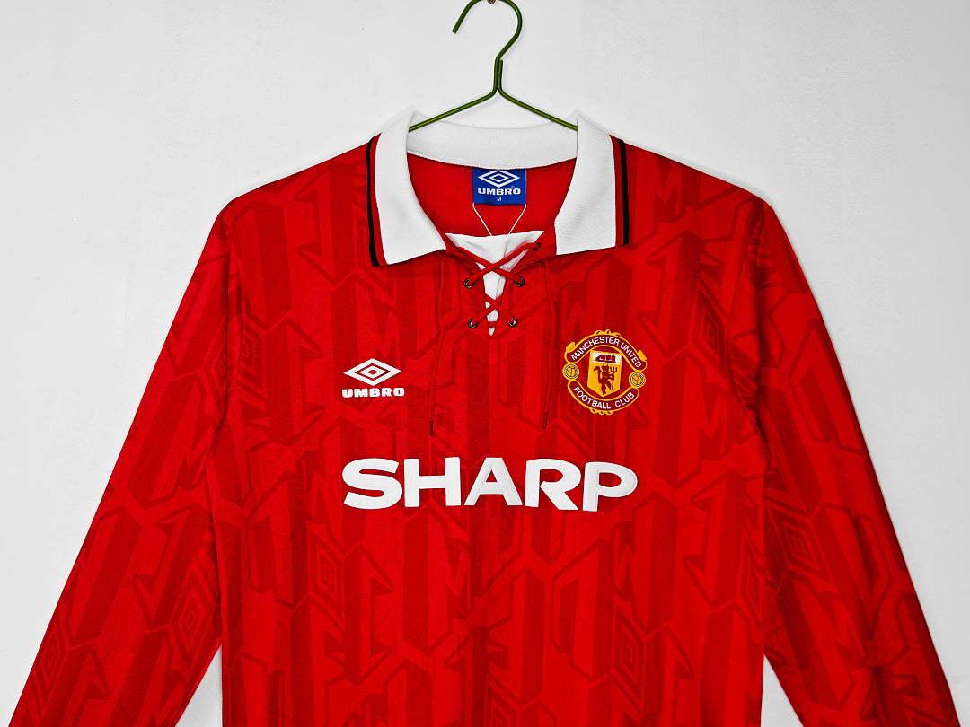 92/94 Manchester United Long Sleeve Home Retro Jersey