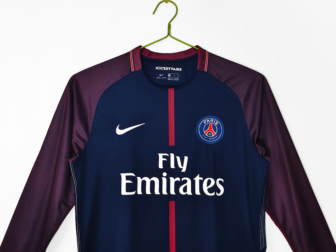 17/18 PSG Long Sleeve Home Retro Jersey
