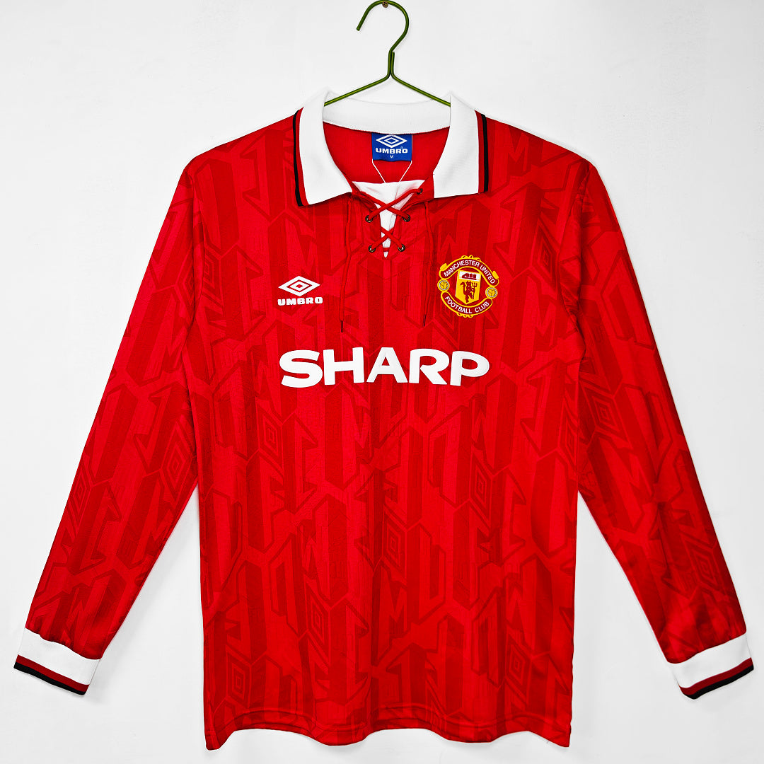 92/94 Manchester United Long Sleeve Home Retro Jersey