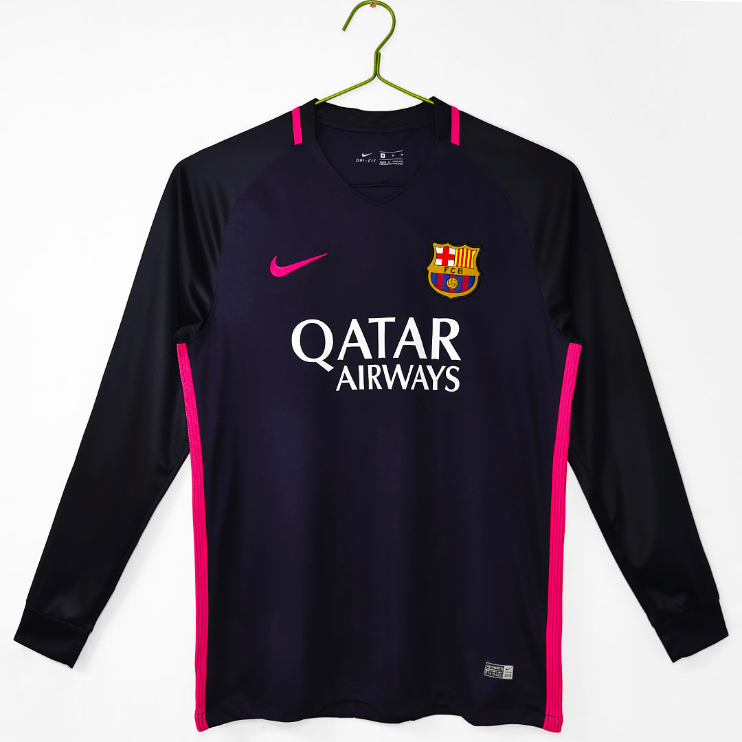 16/17 Barcelona Long Sleeve Away Retro Jersey