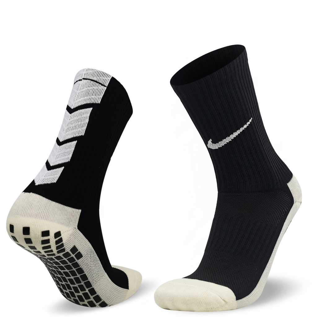 Short Grip Socks - Black & Gray