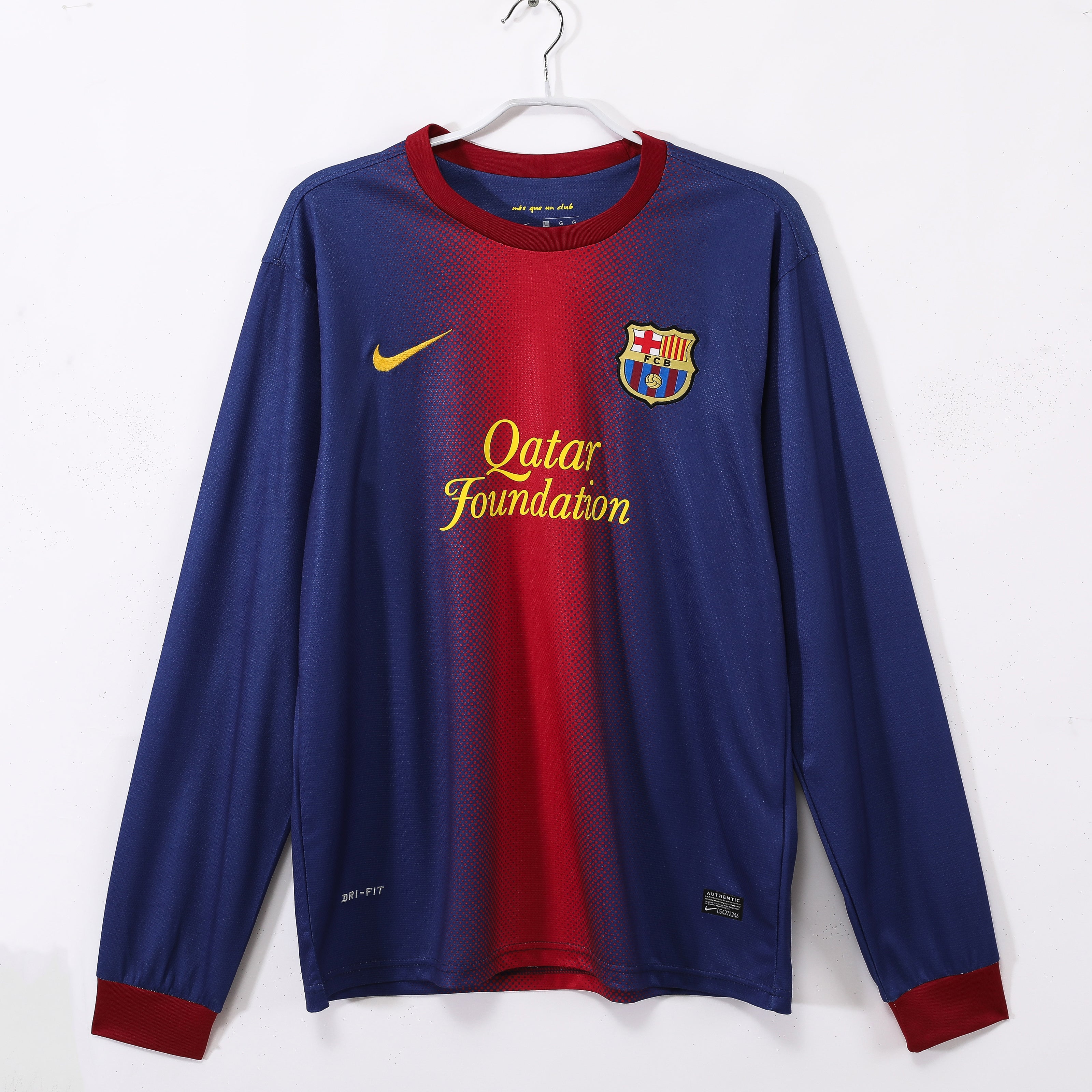 12/13 Barcelona Long Sleeve Home Retro Jersey