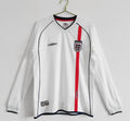2002 England Long Sleeve Home Retro Jersey