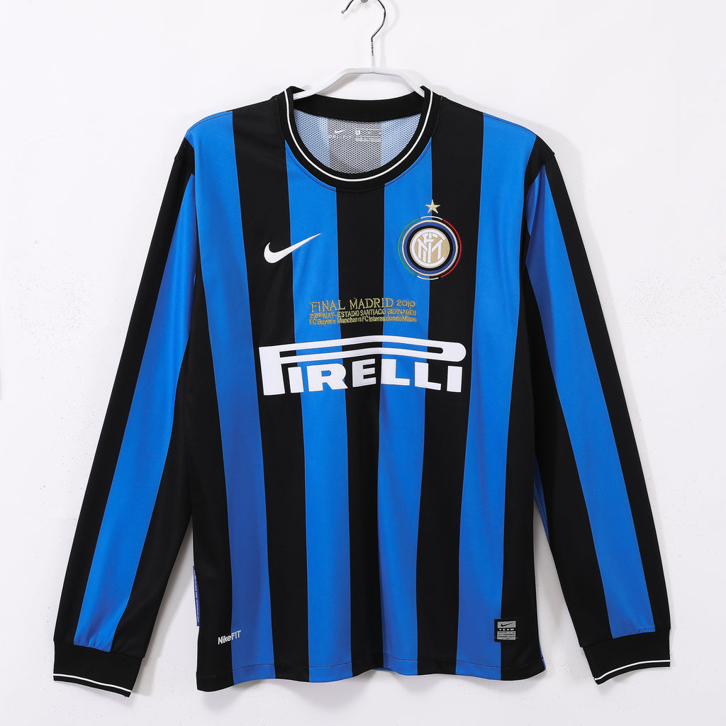 09/10 Inter Milan Long Sleeve Home Retro Jersey