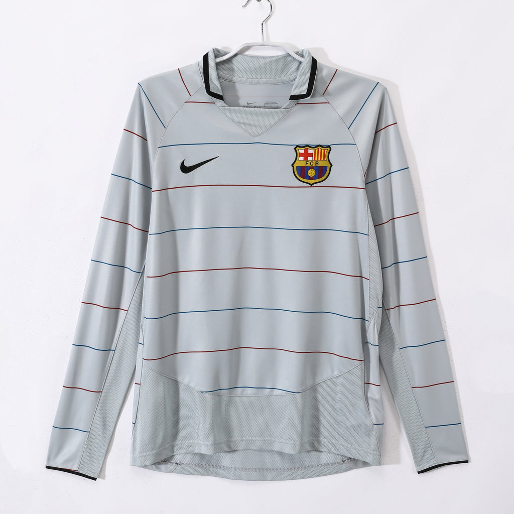 03/04 Barcelona Long Sleeve Away Retro Jersey