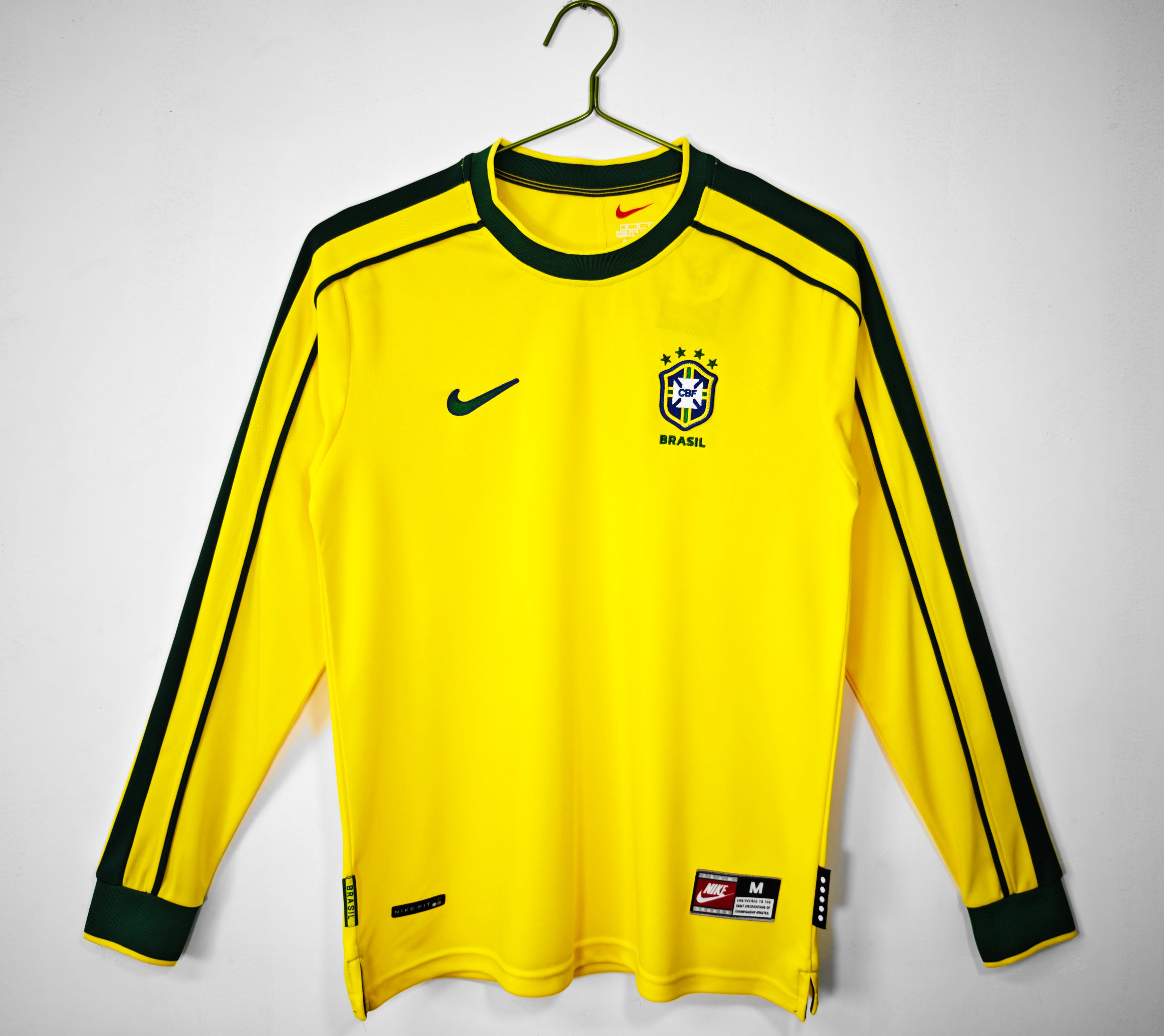 1998 Brazil Long Sleeve Home Retro Jersey