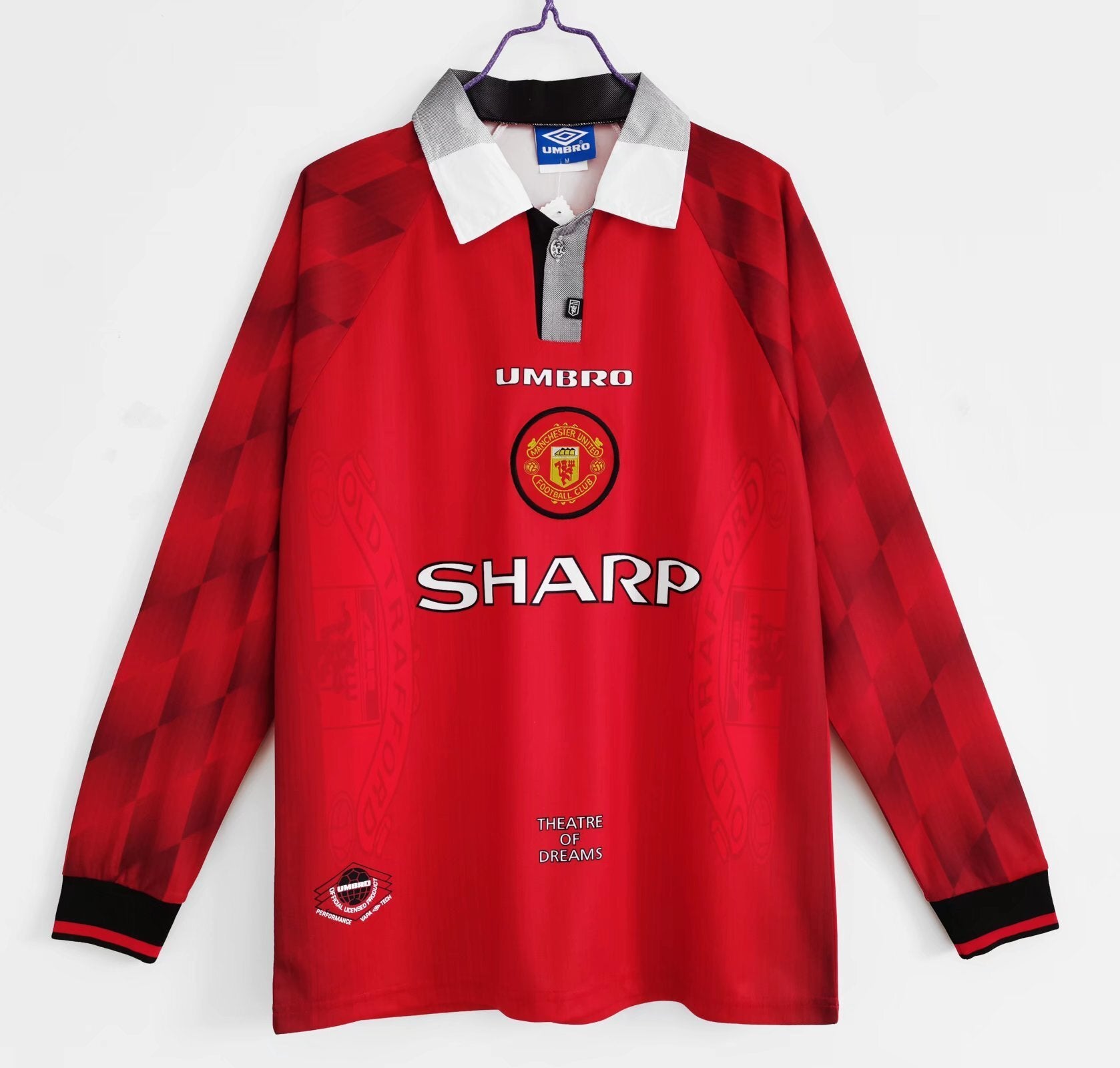 96/97 Manchester United Long Sleeve Home Retro Jersey