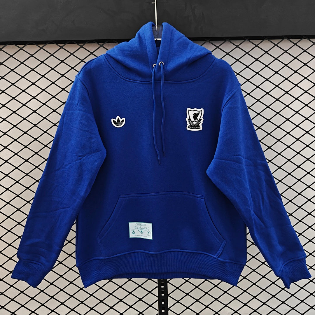 Liverpool Retro Hoodie - Royal Blue