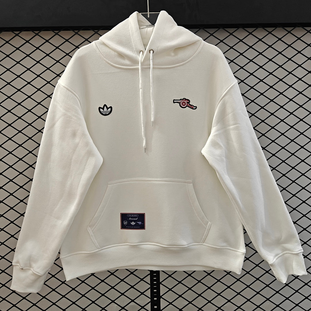 Arsenal Retro Hoodie - White