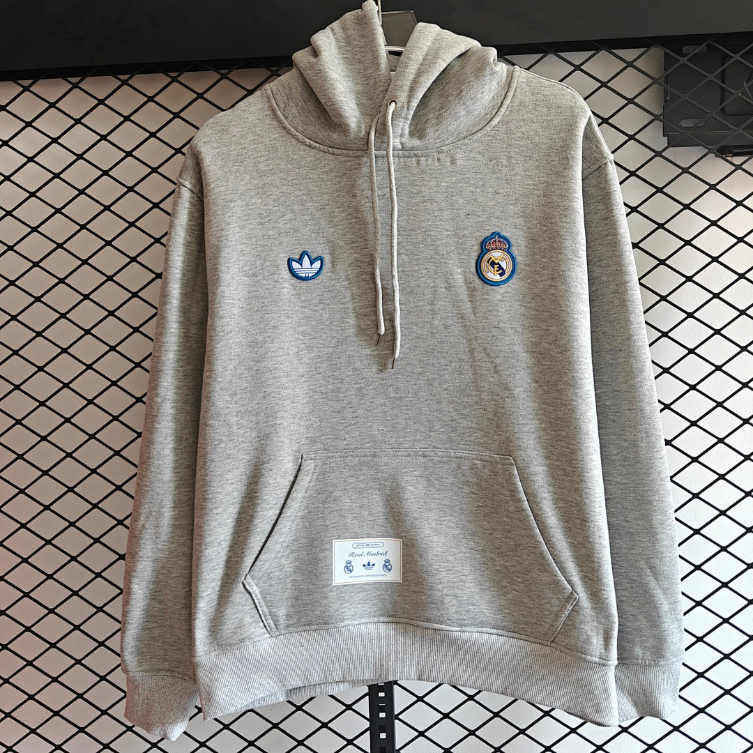Real Madrid Retro Hoodie - Grey