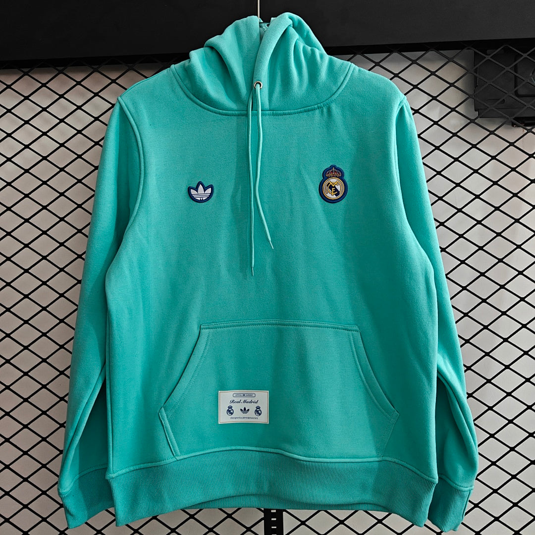 Real Madrid Retro Hoodie - Teal