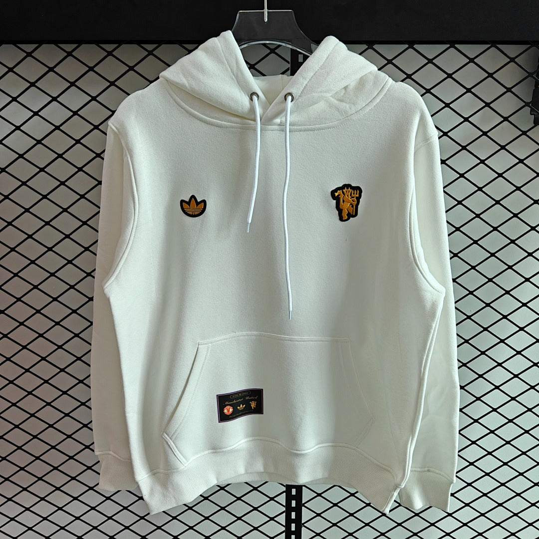 Manchester United Red Devil Retro Hoodie - White