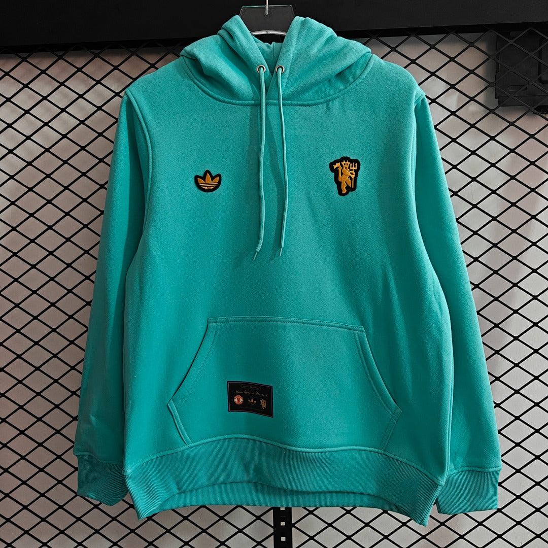 Manchester United Red Devil Retro Hoodie - Teal