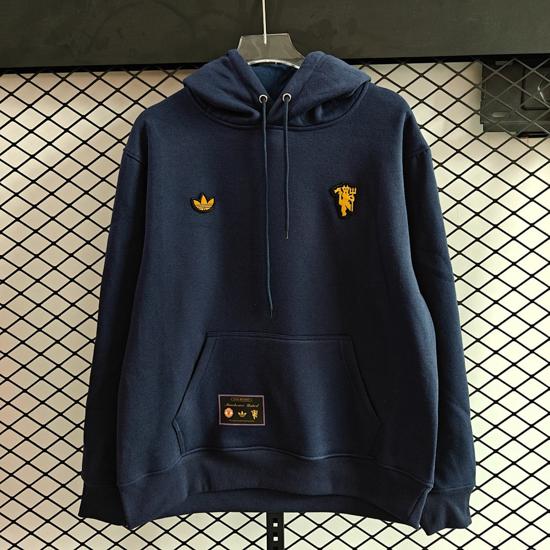 Manchester United Red Devil Retro Hoodie - Navy