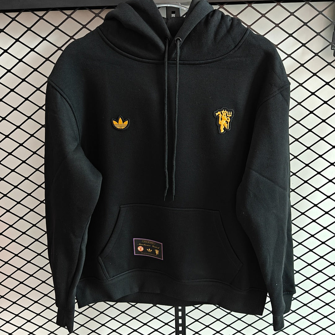 Manchester United Red Devil Retro Hoodie - Black