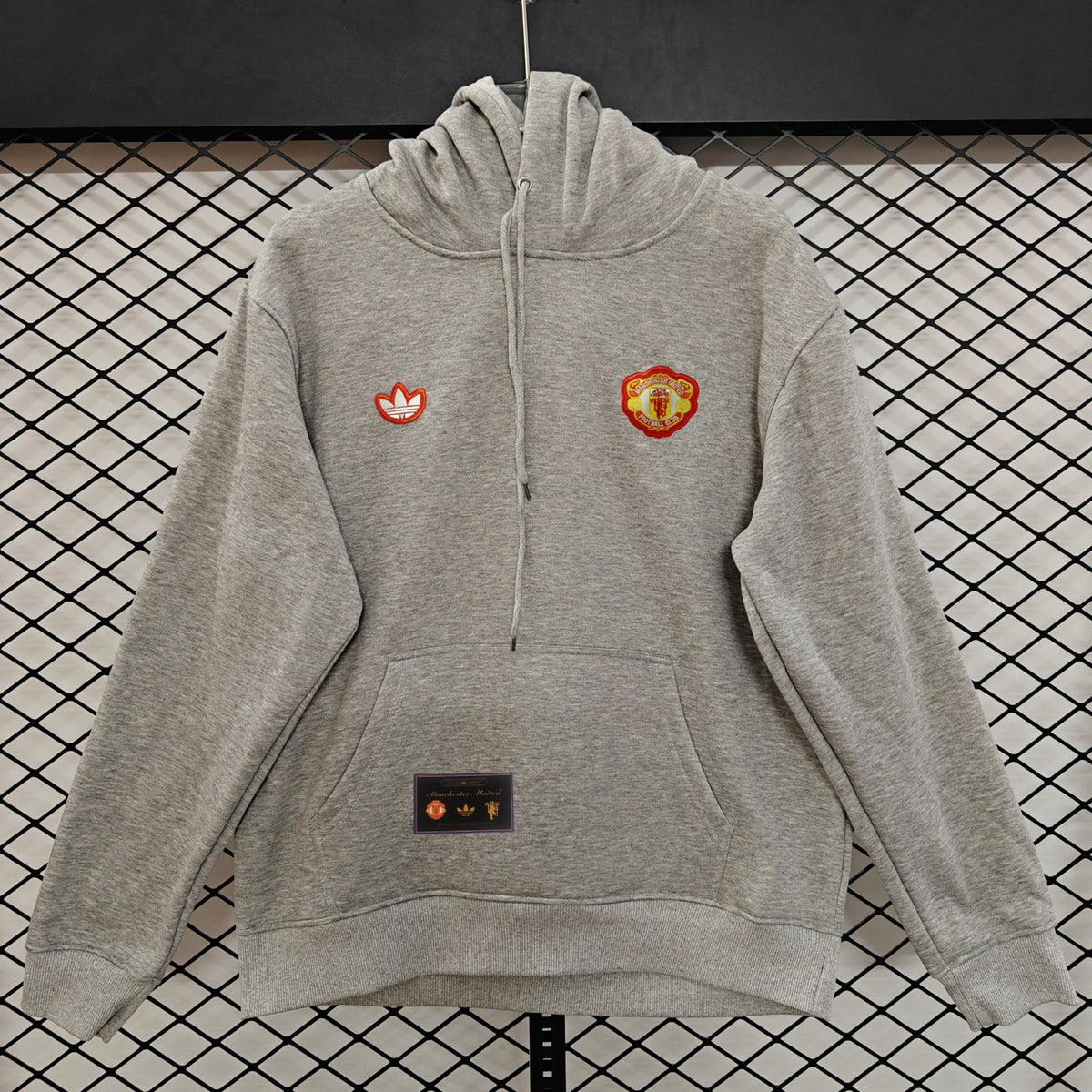 Manchester United Retro Hoodie - Grey