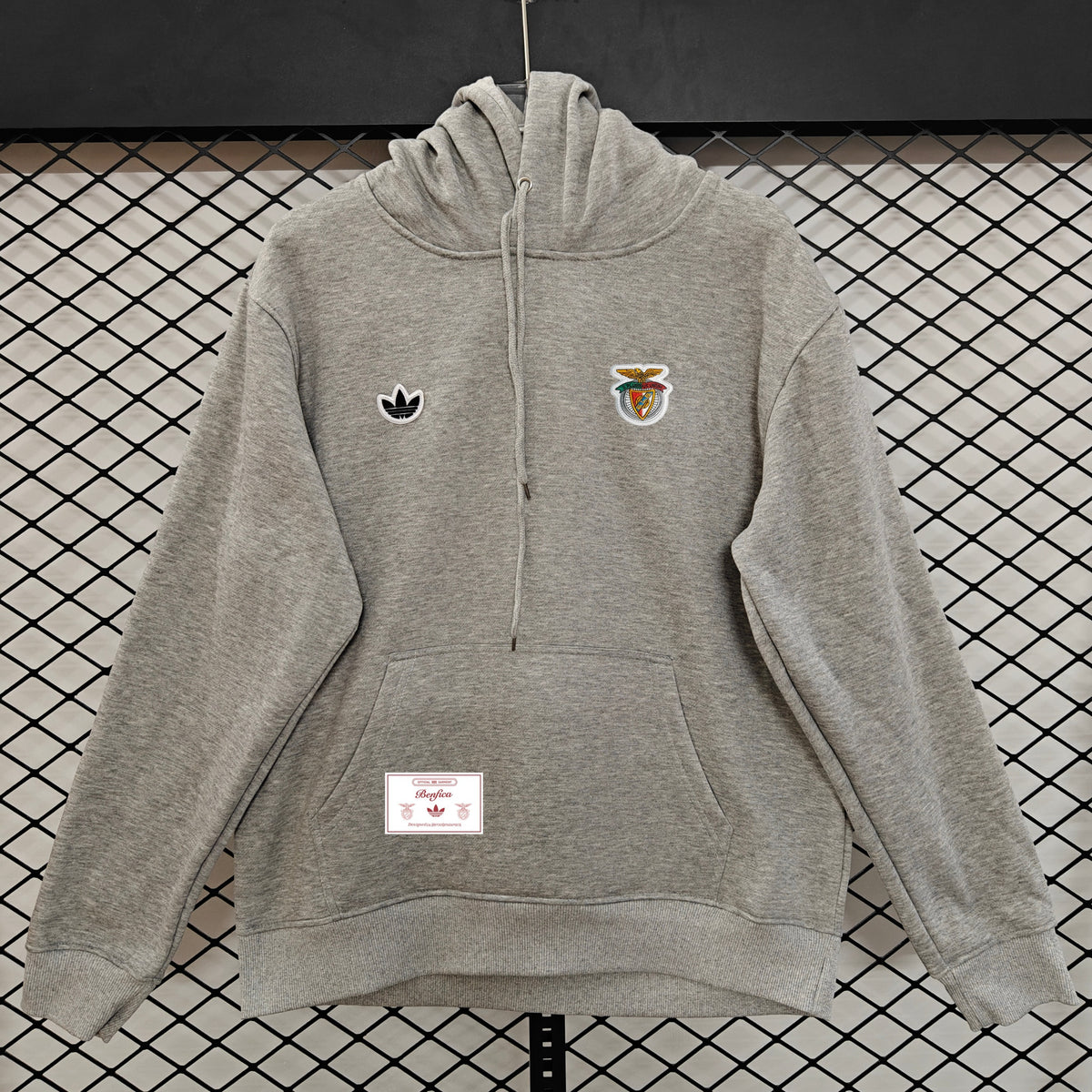 Benfica Retro Hoodie - Grey