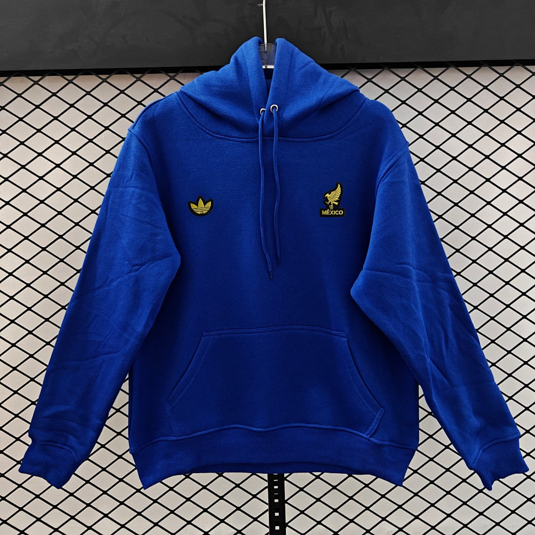 Mexico Away Retro Hoodie - Royal Blue