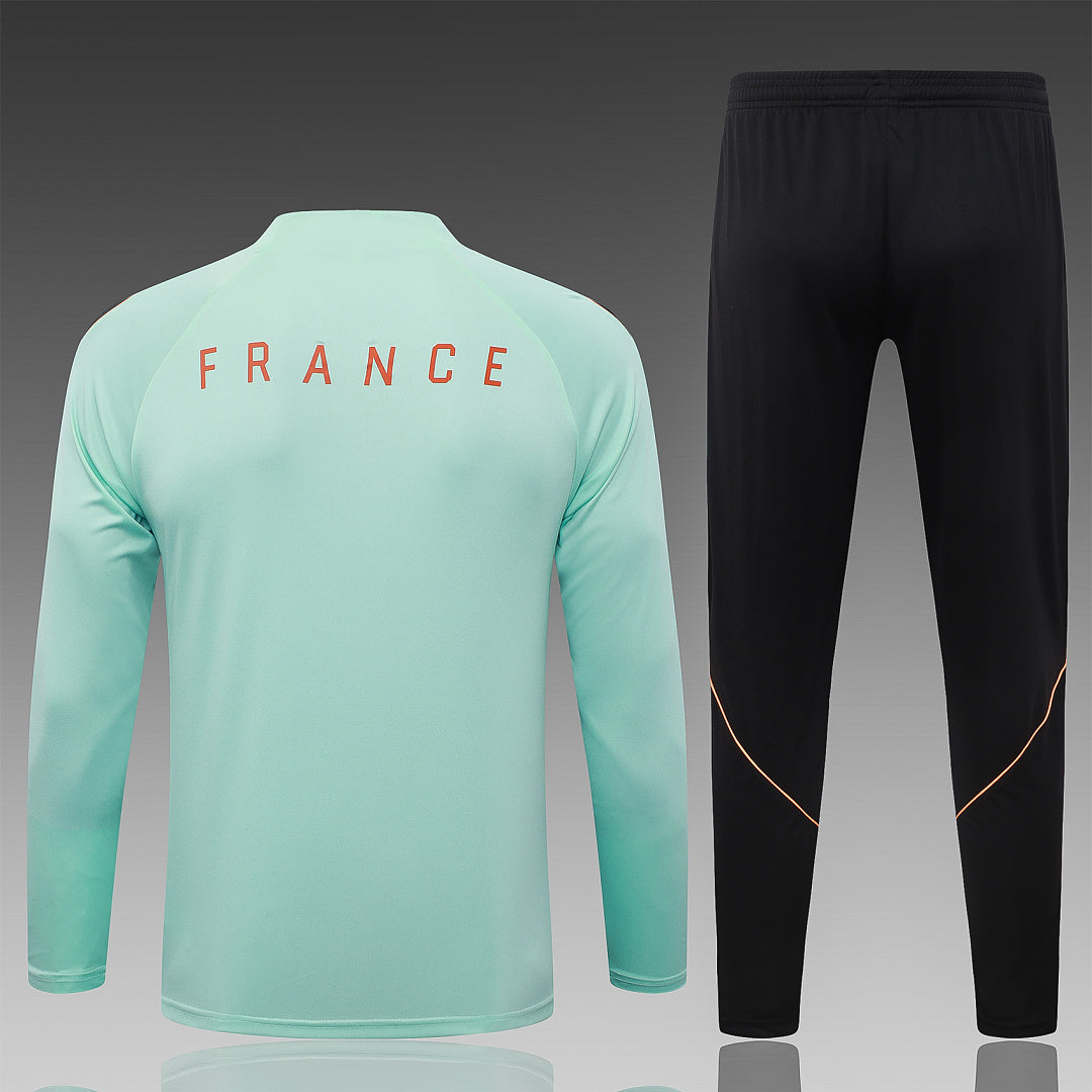 26/27 France Green Tracksuit - Quarter Zip