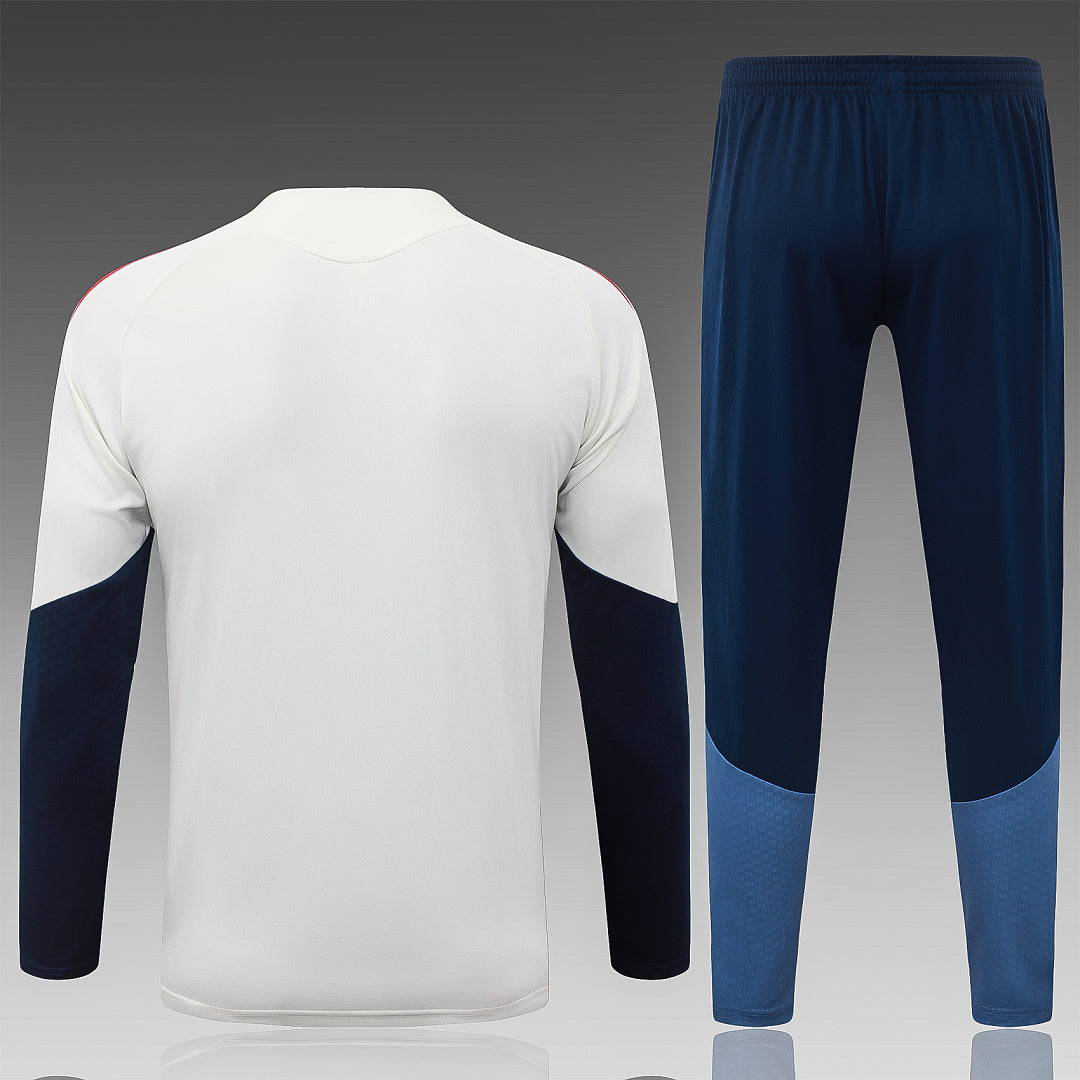 26/27 Bayern Cream Tracksuit - Quarter Zip