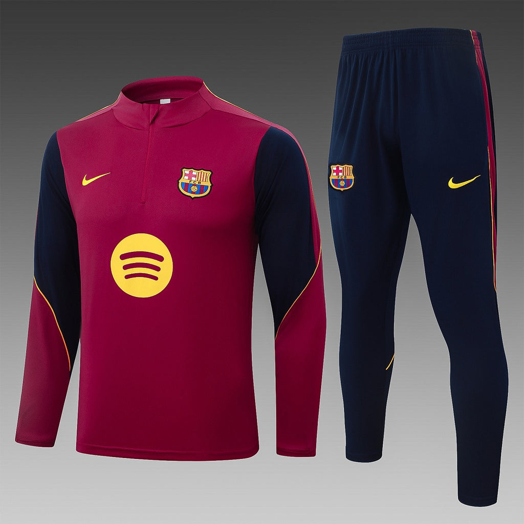 26/27 Barcelona Maroon Tracksuit - Quarter Zip