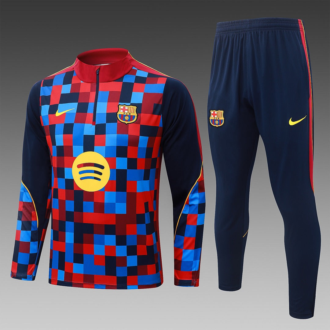 26/27 Barcelona Checkered Print Tracksuit - Quarter Zip