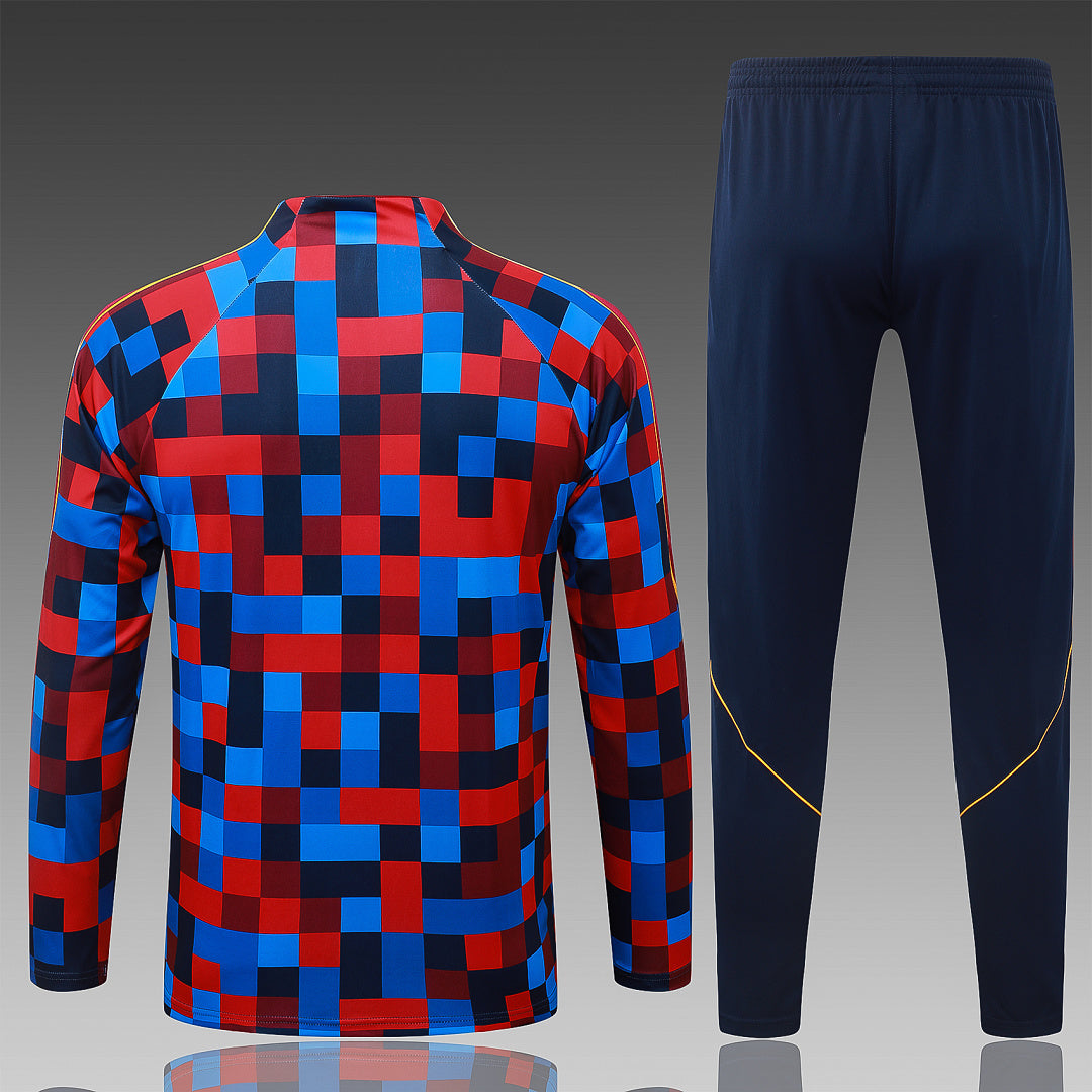 26/27 Barcelona Checkered Print Tracksuit - Quarter Zip