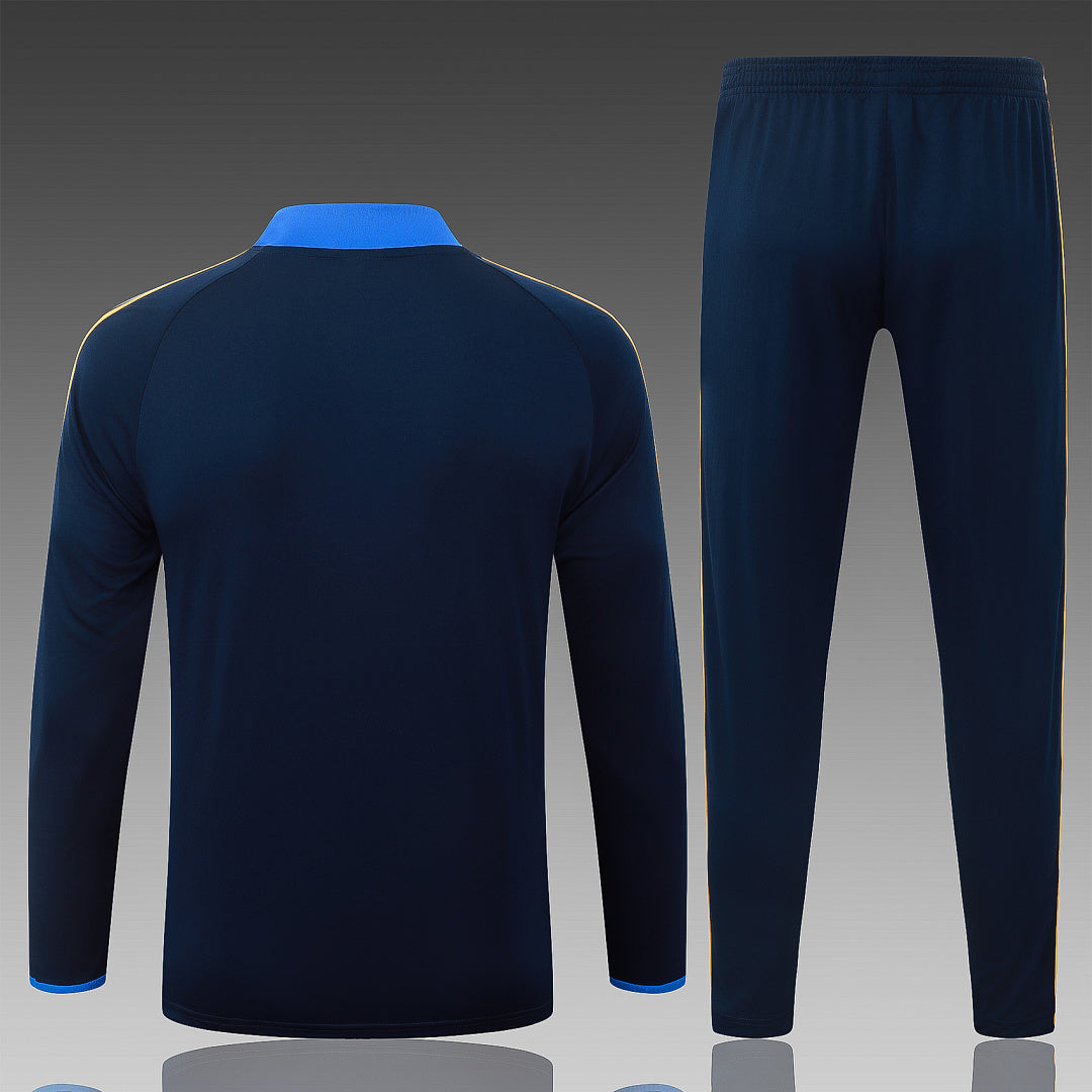 26/27 Boca Juniors Navy & Gold Tracksuit - Quarter Zip