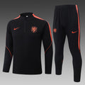 26/27 Netherlands Black Tracksuit - Quarter Zip