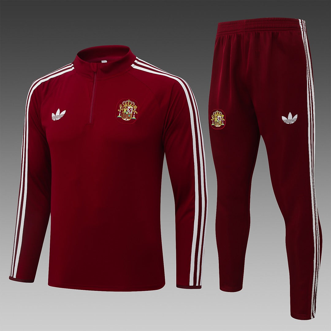 26/27 Spain Maroon Tracksuit - Quarter Zip