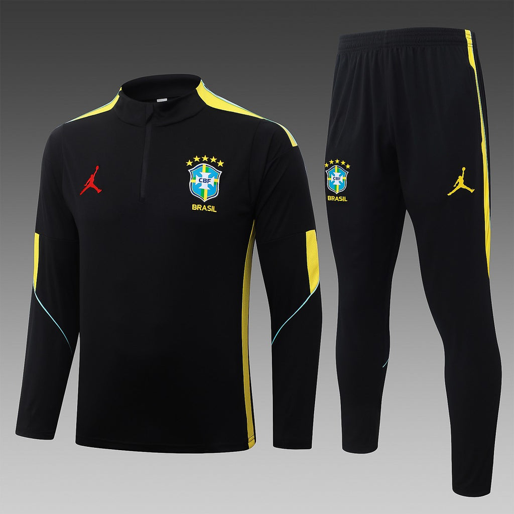 26/27 Brazil Black & Yellow Tracksuit - Quarter Zip