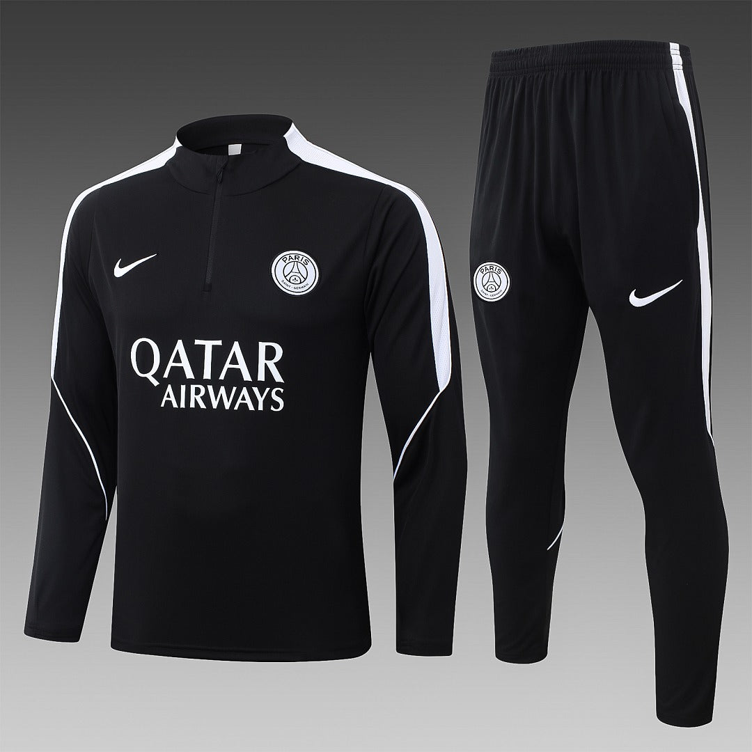 26/27 PSG Black Tracksuit - Quarter Zip