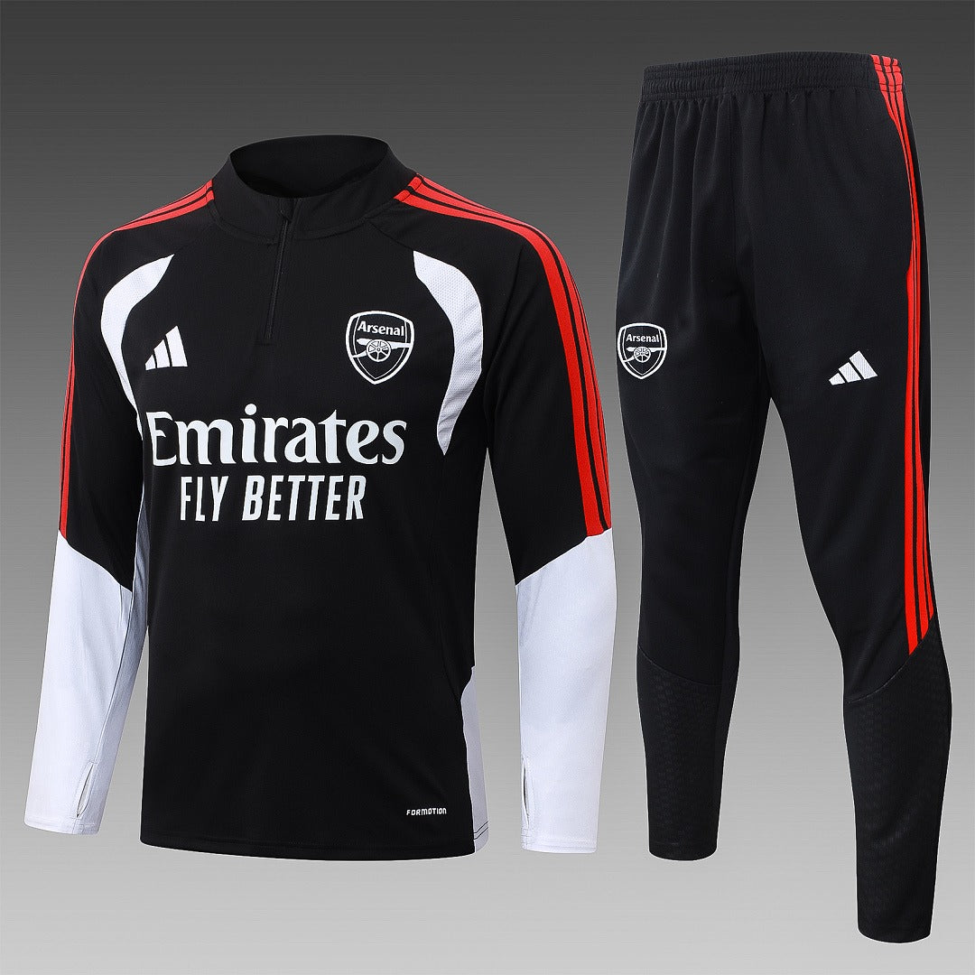 26/27 Arsenal Black Tracksuit - Quarter Zip