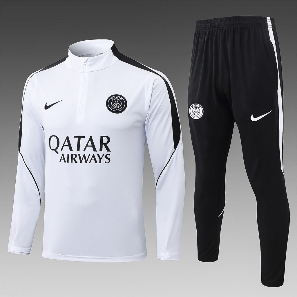 26/27 PSG White Tracksuit - Quarter Zip