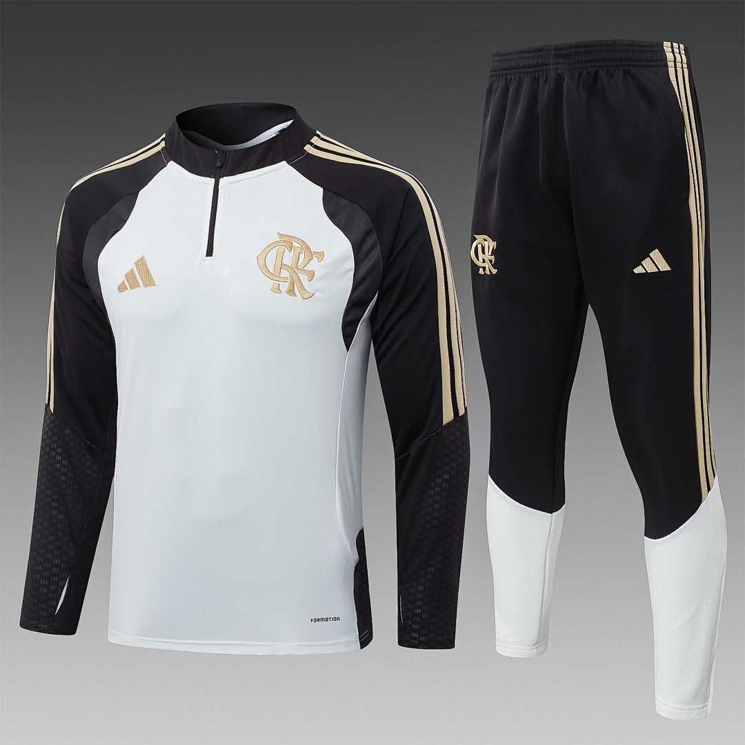 26/27 Flamengo Cream Tracksuit - Quarter Zip