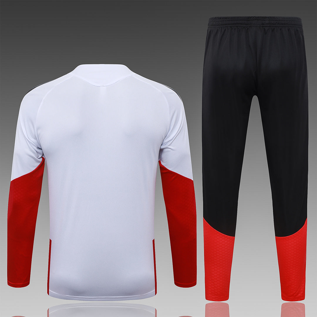 26/27 River Plate White Tracksuit - Quarter Zip