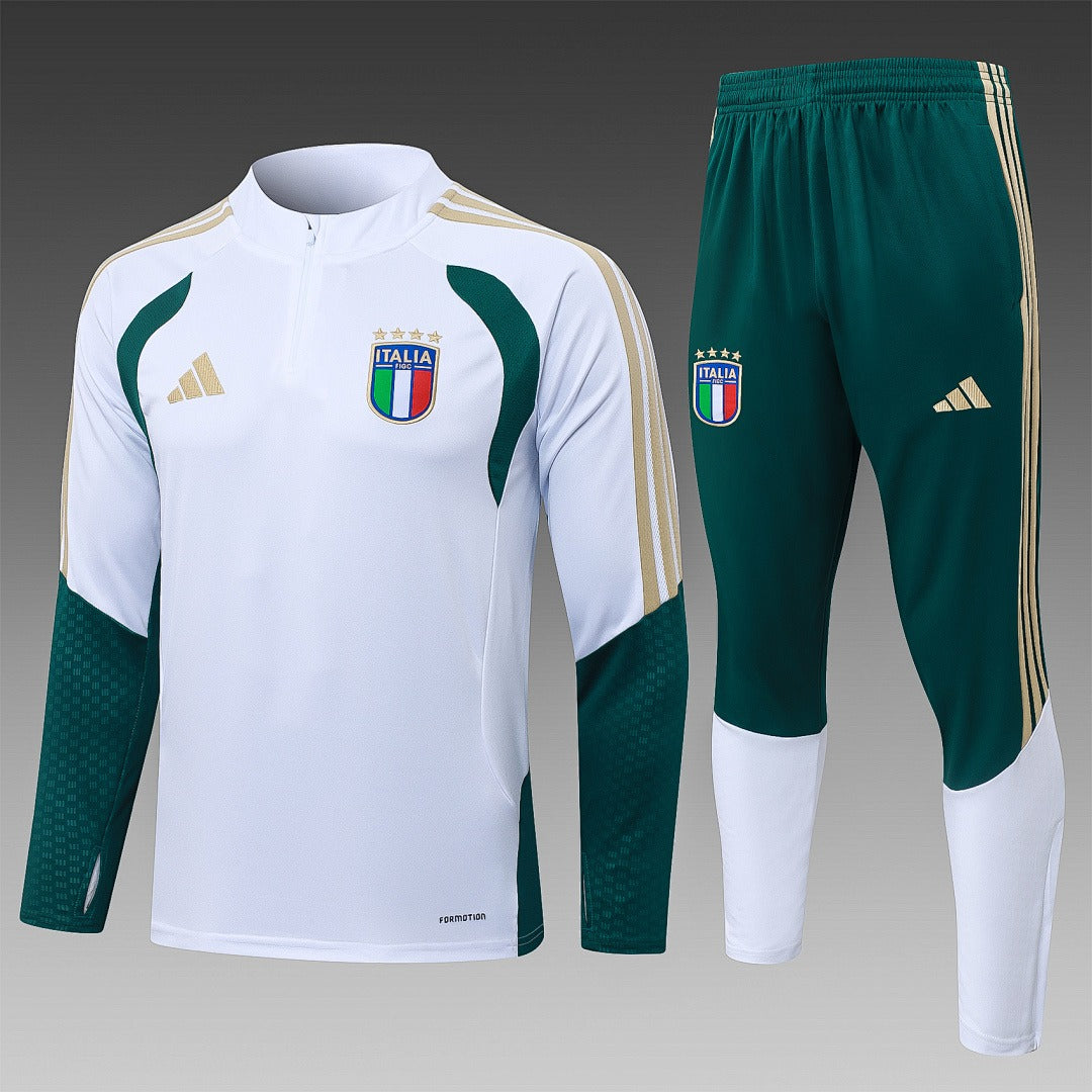 26/27 Italy White Tracksuit - Quarter Zip