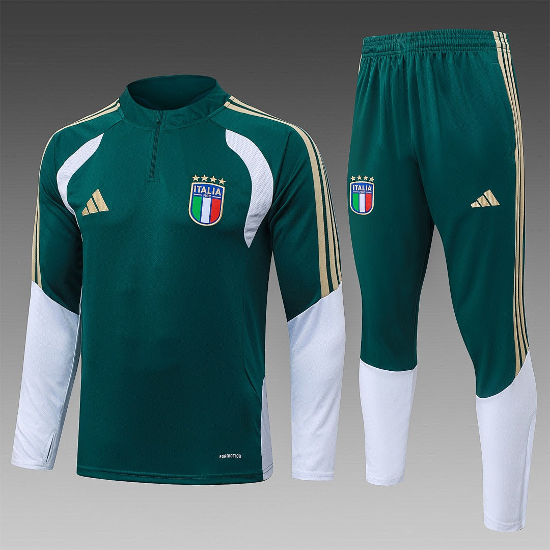 26/27 Italy Dark Green Tracksuit - Quarter Zip