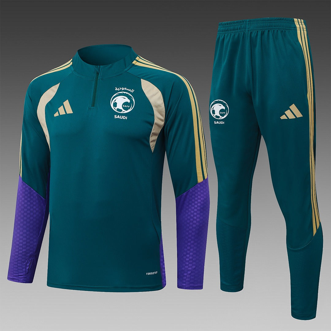 26/27 Saudi Arabia Dark Green Tracksuit - Quarter Zip