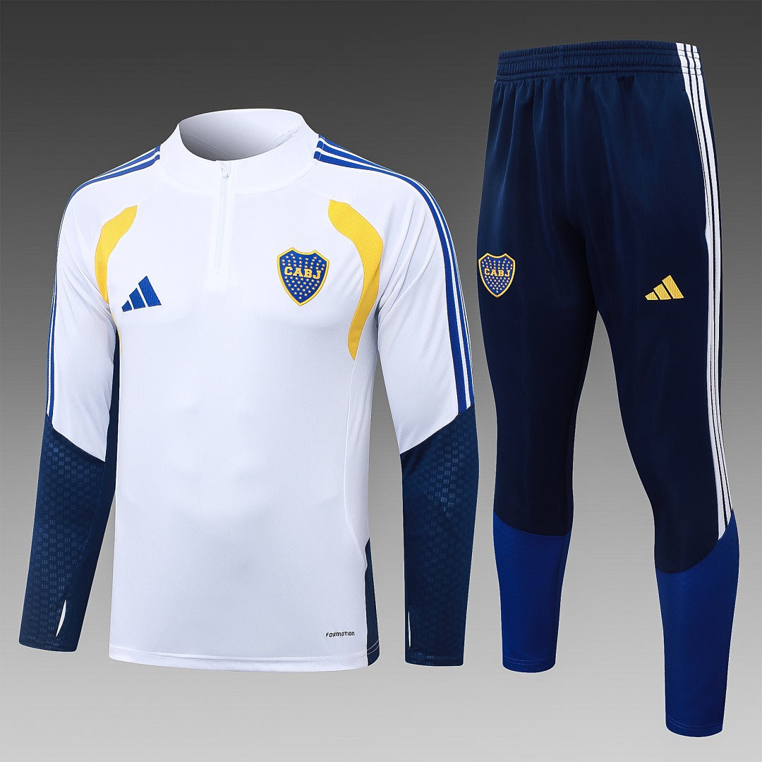 26/27 Boca Juniors White Tracksuit - Quarter Zip