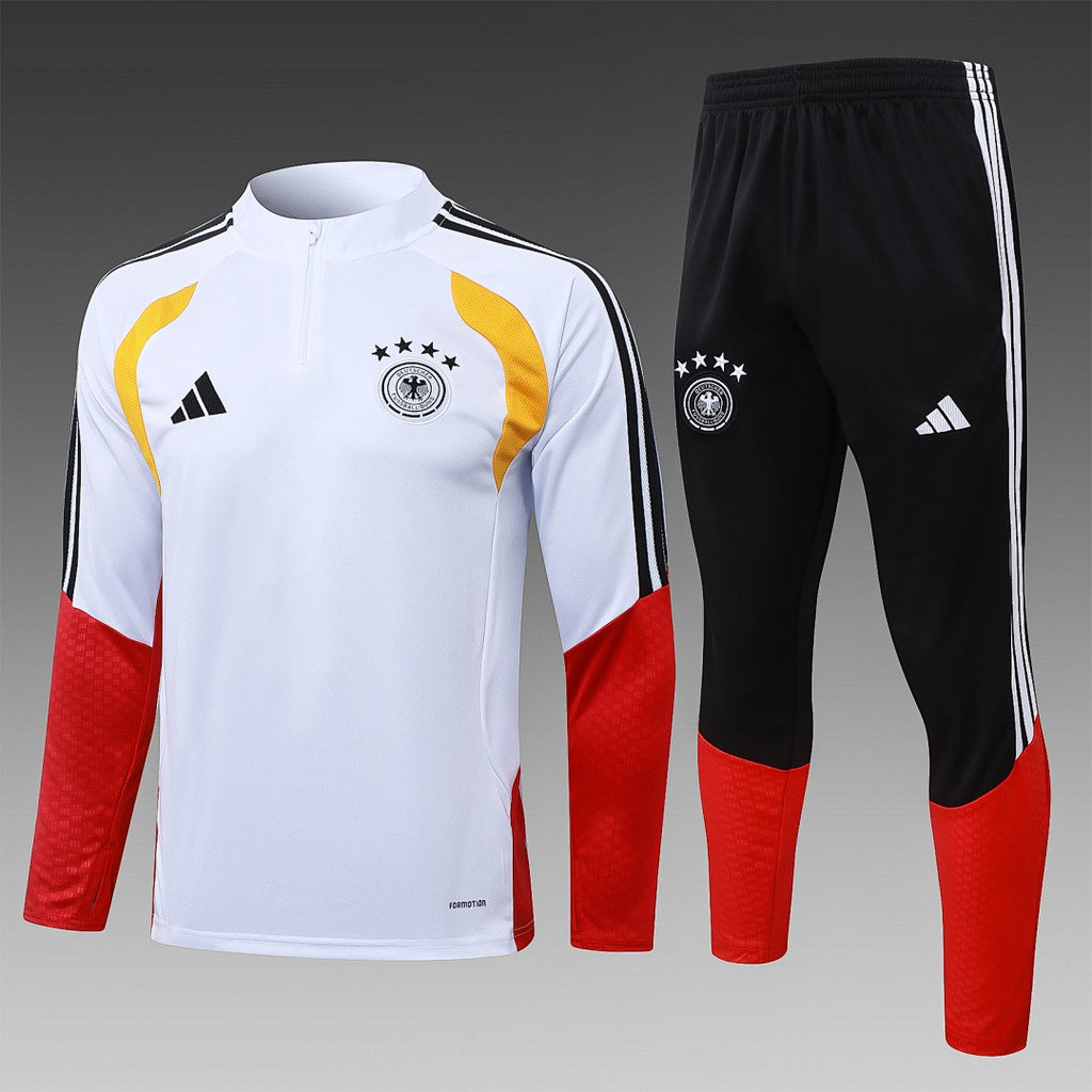 26/27 Germany White Tracksuit - Quarter Zip