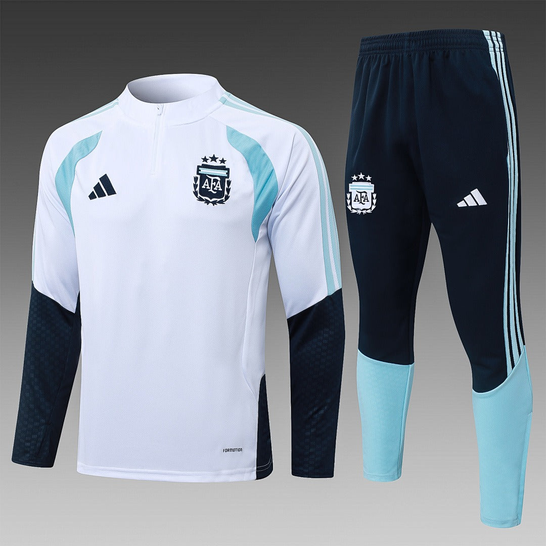 26/27 Argentina White Tracksuit - Quarter Zip