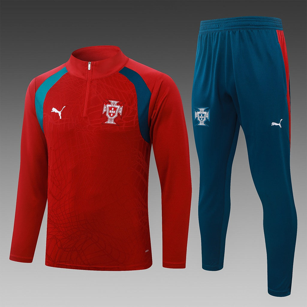 26/27 Portugal Red Tracksuit - Quarter Zip