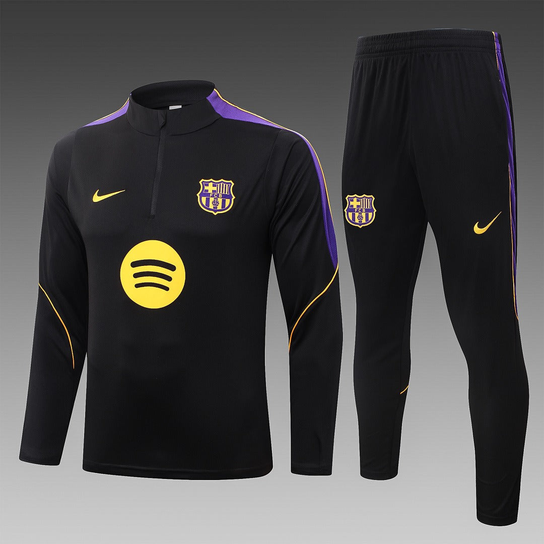 26/27 Barcelona Black Tracksuit - Quarter Zip