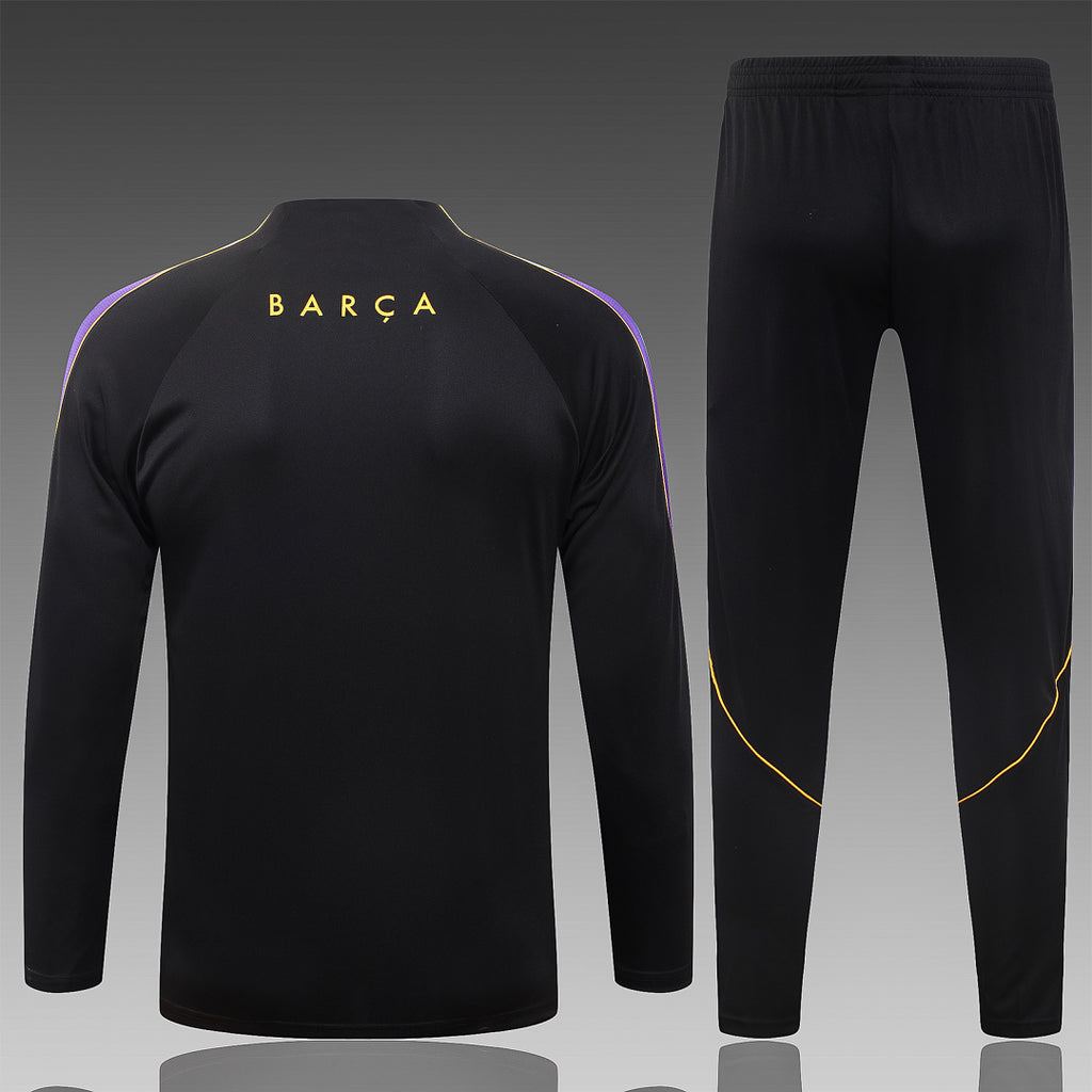 26/27 Barcelona Black Tracksuit - Quarter Zip