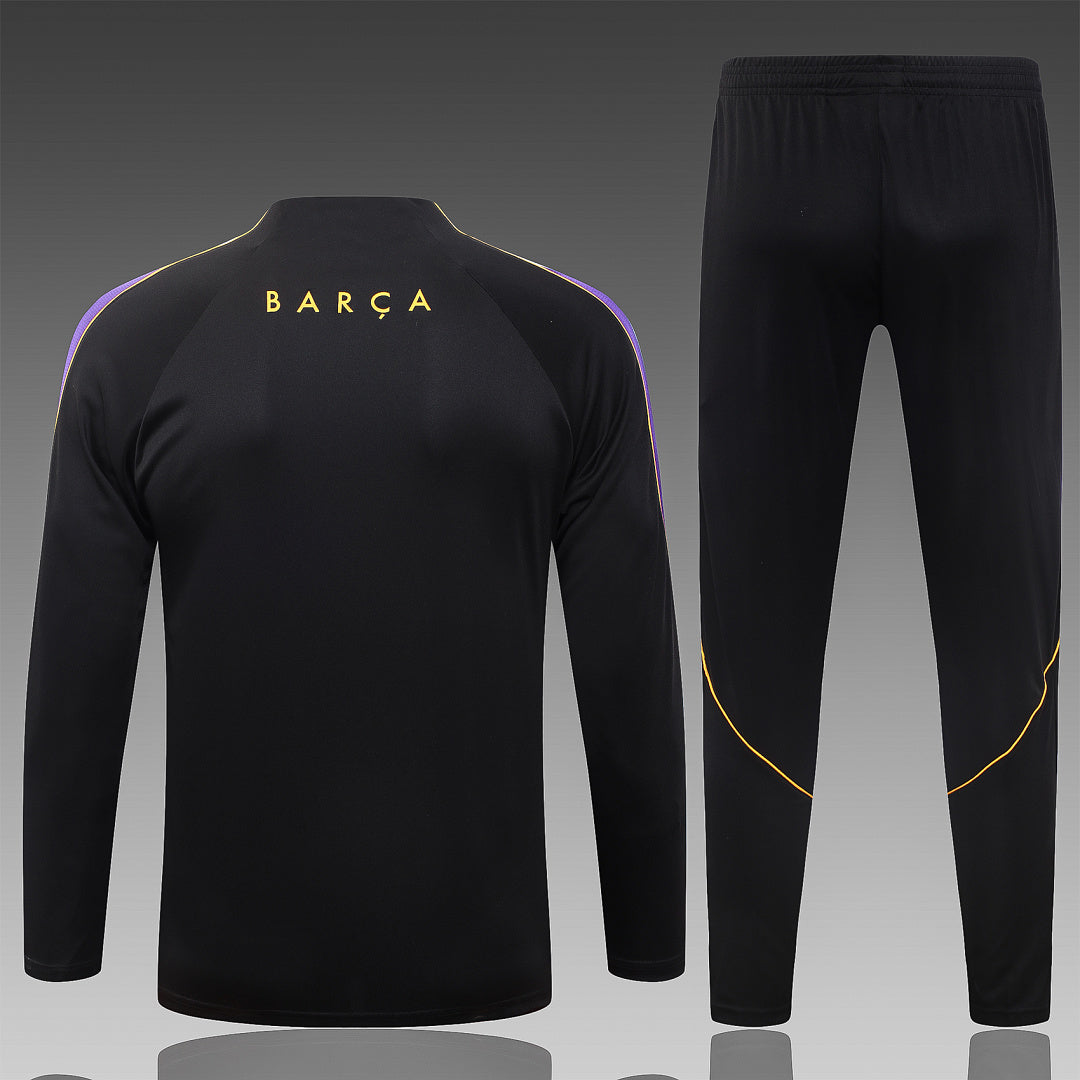 26/27 Barcelona Black Tracksuit - Quarter Zip