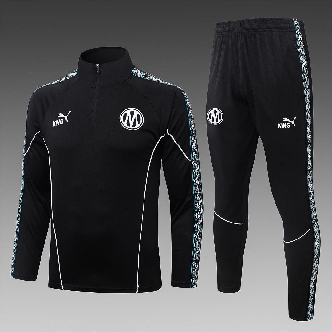 26/27 Marseille Black Tracksuit - Quarter Zip